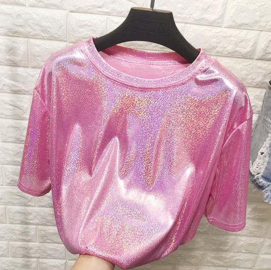 Playful Retro Silk Top for Women