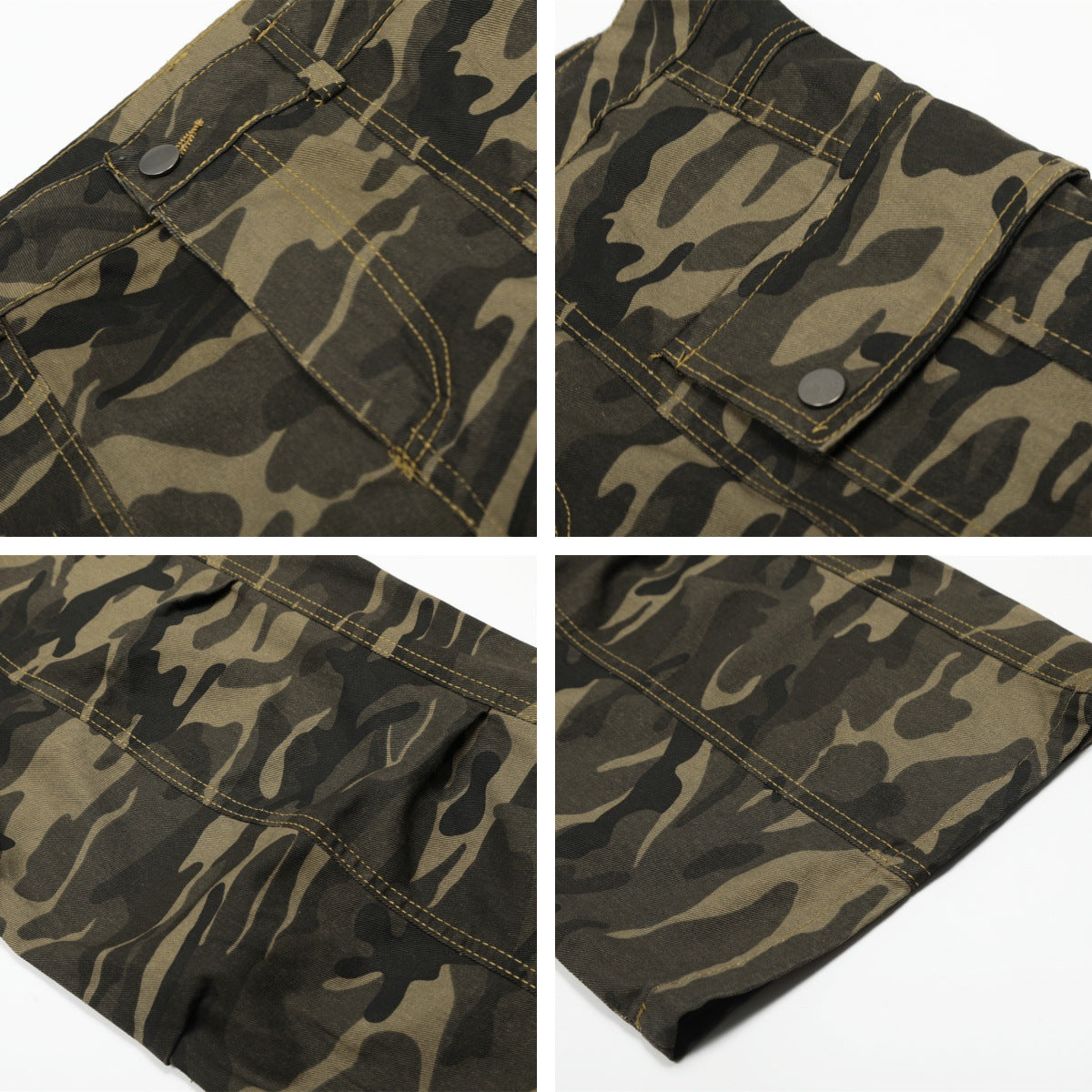 Camouflage Straight Leg Work Pants - Harajuku Street Style