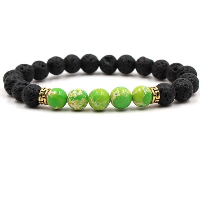 Buddha Bless Black Lava Chakra Bracelet