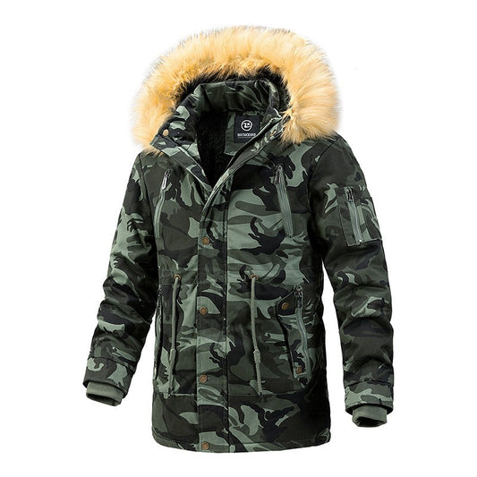 Men's Camouflage Fleece-Lined Jacket for Autumn/Winter
