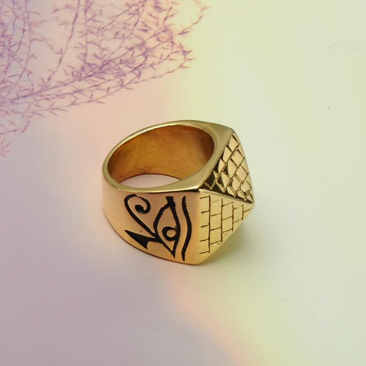 Men's Punk Egyptian Pyramid Ring - Eye of Horus Jewelry