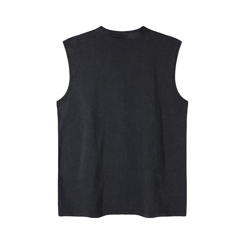Playful Washed Cotton Vest - Unisex Sleeveless T-Shirt