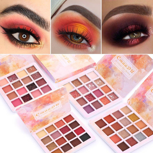 16 Vibrant Shades of Waterproof Shiny Eyeshadow
