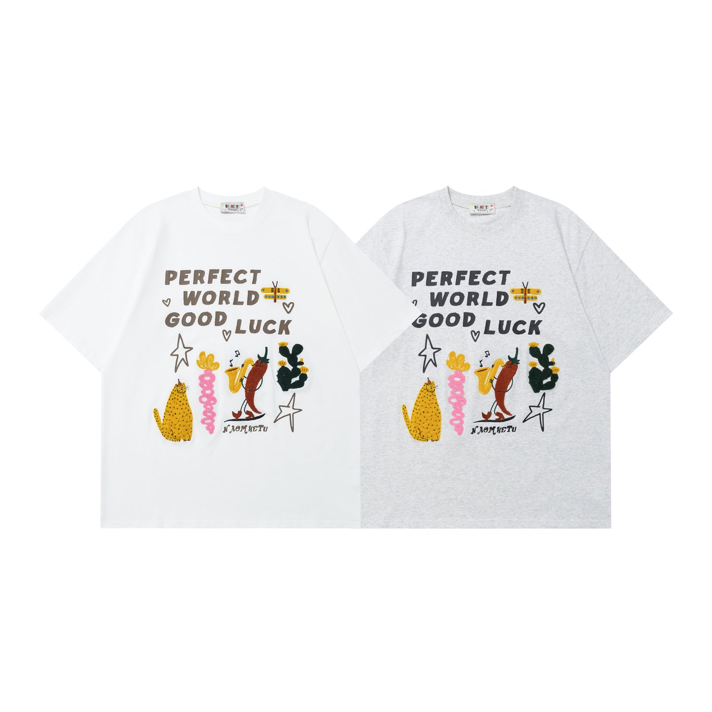 Fun Creative Cartoon Embroidery Short Sleeve T-Shirt