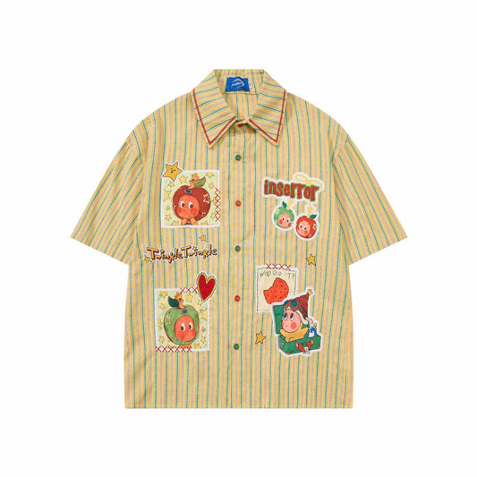 Apple Doll Embroidered Short Sleeve — Harajuku Street Style Tee