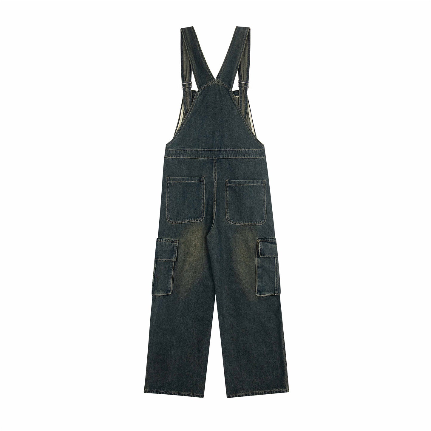 Harajuku Style Cartoon Embroidery Workwear Denim Overalls
