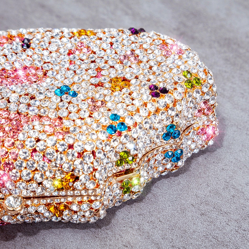 Ice Cream Diamond Evening Clutch Bag - Kawaii Rhinestone Purse