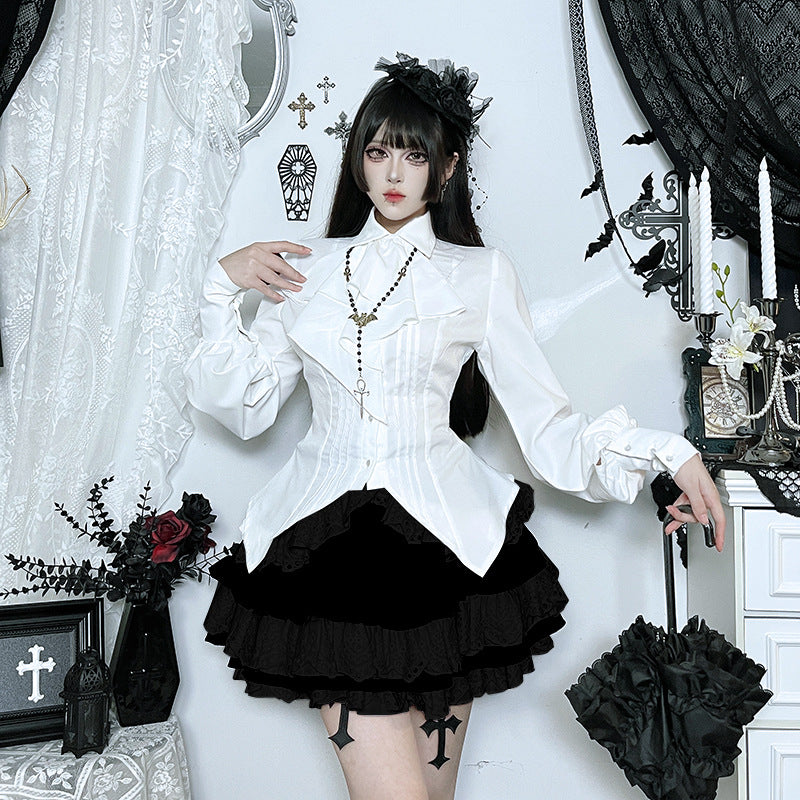 Lolita Gothic Style Lantern Sleeve Shirt from Subculture