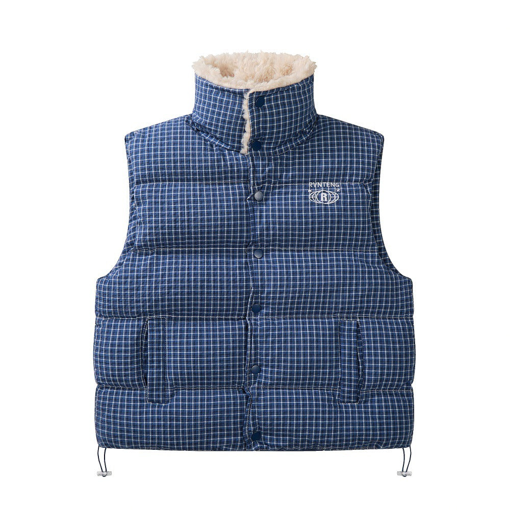 Casual Plaid Sleeveless Cotton Jacket Vest
