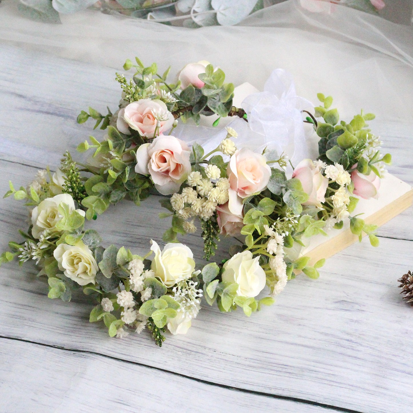 Forest Style Curled Edge Rose Headband