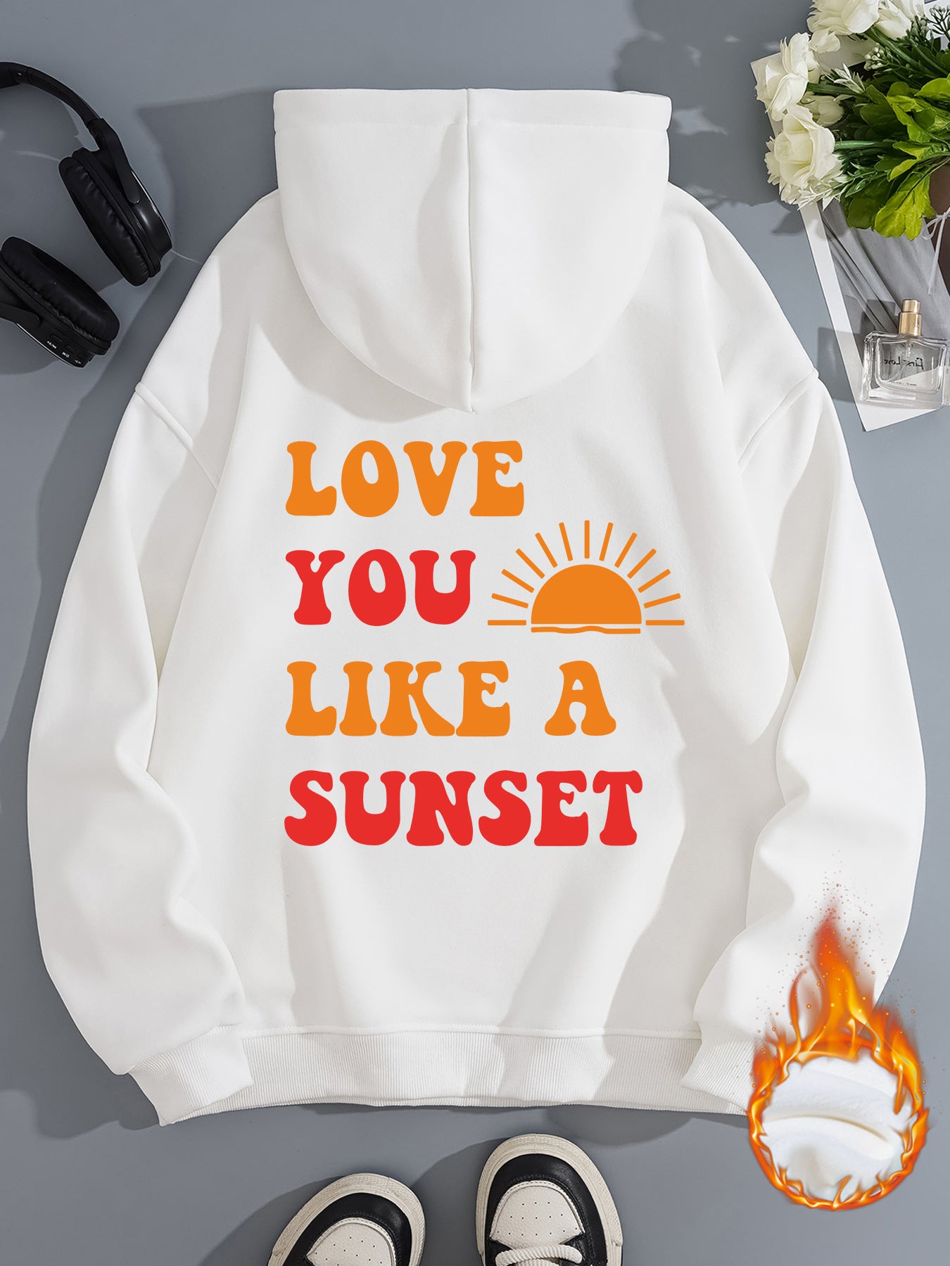 Hooded Long Sleeve Fleece Hoodie with Kangaroo Pocket