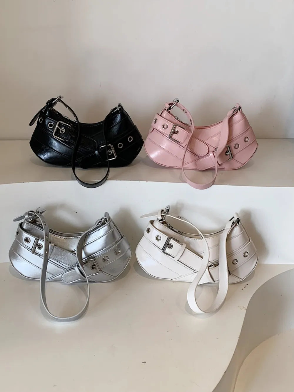 Leather Buckle Shoulder Bag
