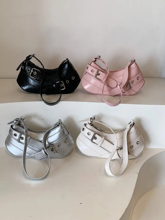 Leather Buckle Shoulder Bag