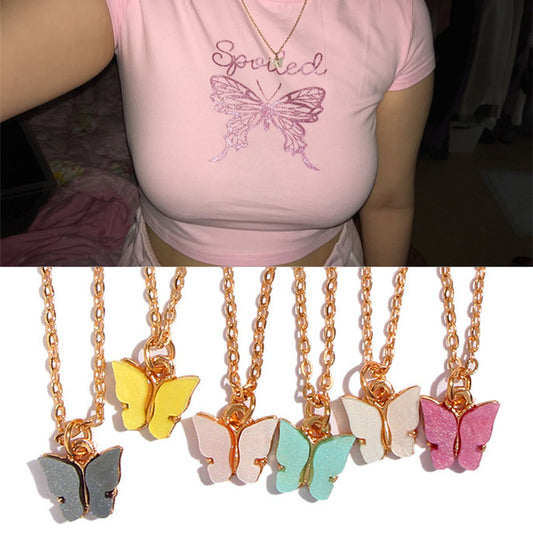 Sweet Butterfly Necklace - Harajuku Style Pendant