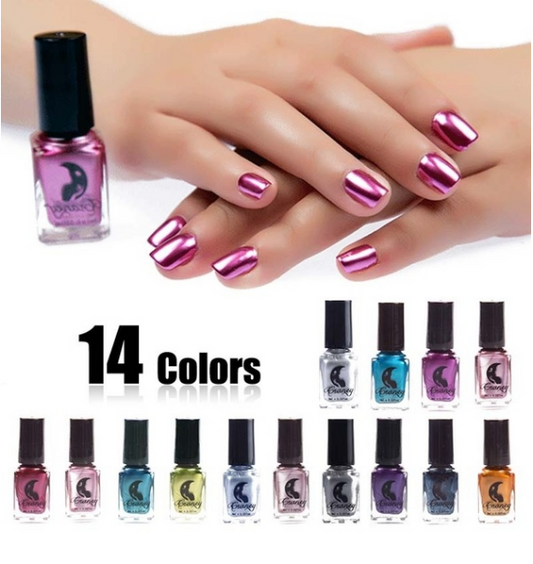 14 Color Metallic Mirror Nail Polish - Harajuku Style