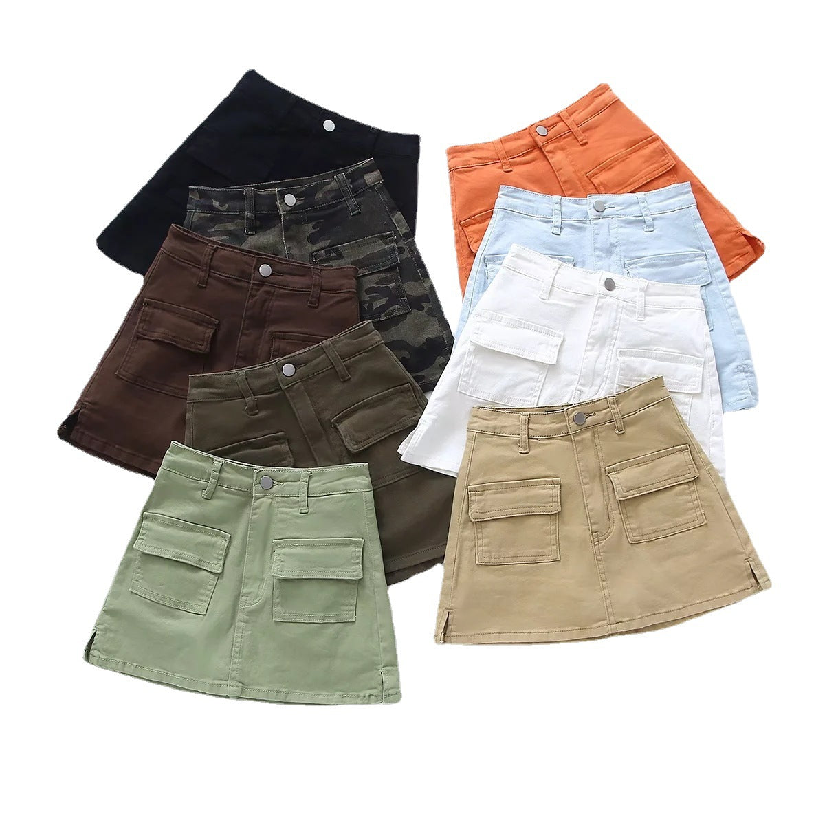 A-Line Denim Mini Skirt and Half Skirt