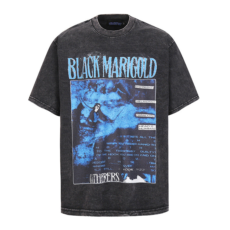 Harajuku Skull Print Pure Cotton Tee - Vintage Style