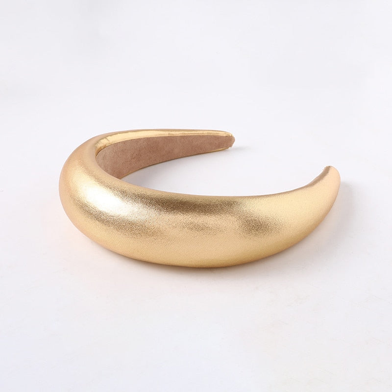 Women PU Padded Wide Sponge Headband