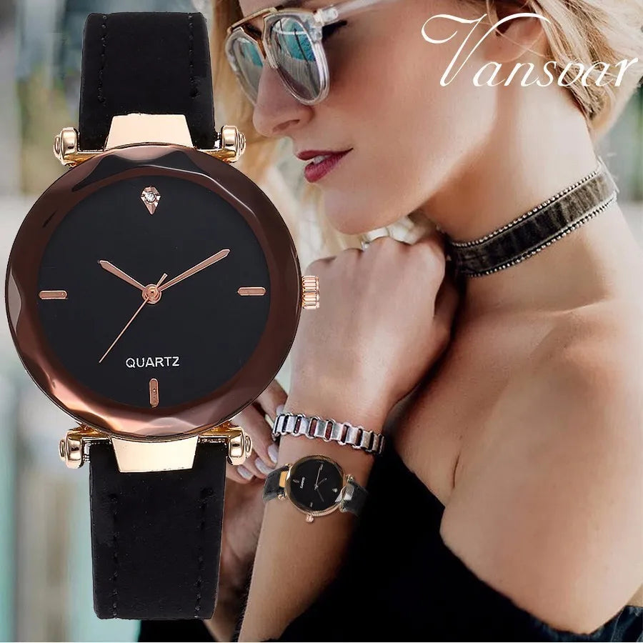 Harajuku Style Women Leather Quartz Watch