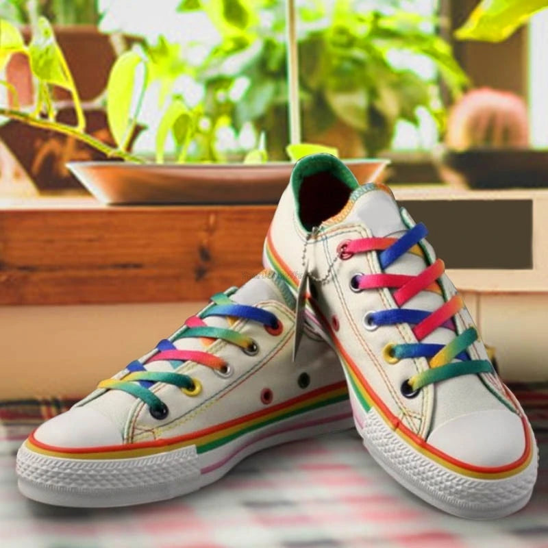 Colorful Rainbow Gradient Flat Shoelaces