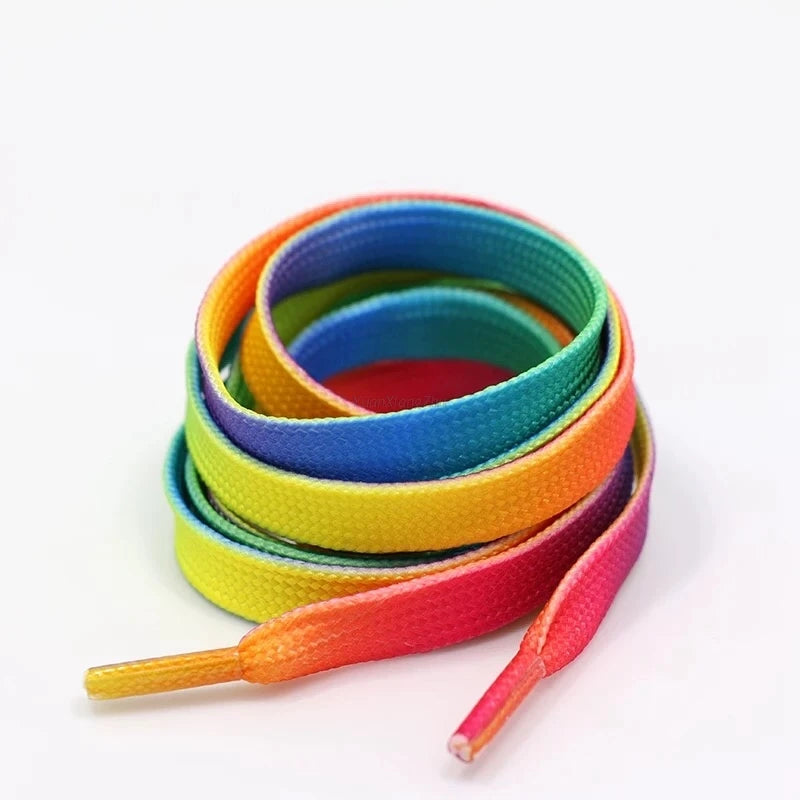 Colorful Rainbow Gradient Flat Shoelaces