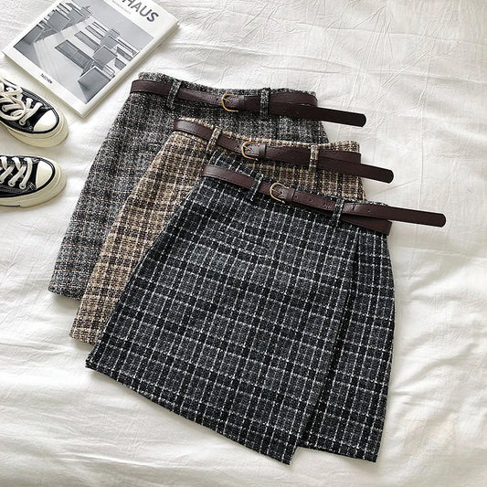 Korean Irregular A-Line Mini Skirt - Harajuku Style