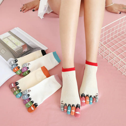 Colorful Harajuku Style Five Finger Socks