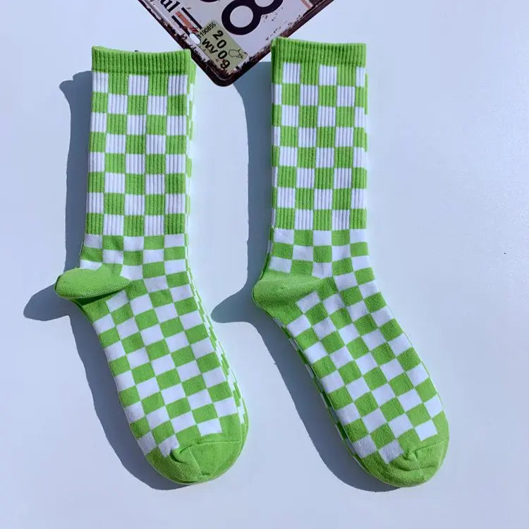 Korean-Inspired Harajuku Skateboard Long Socks with Fun Lightning Design - Unisex