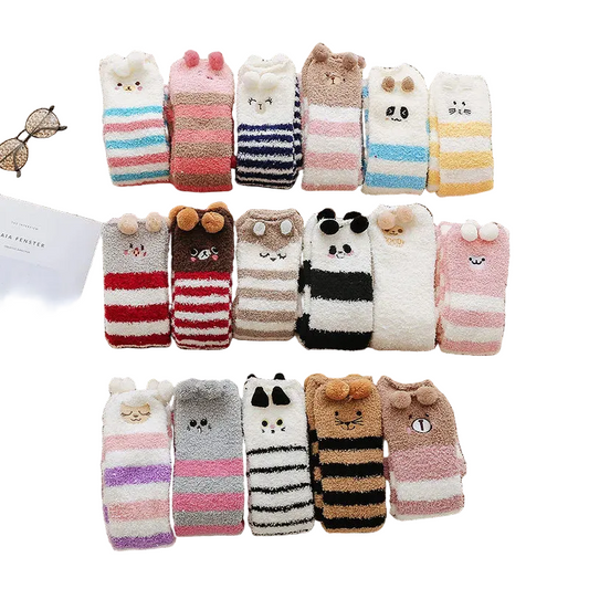 Harajuku Style Cat Claw Coral Fleece Socks