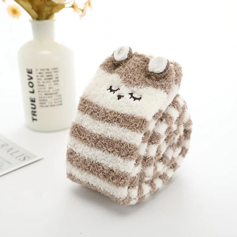 Harajuku Style Cat Claw Coral Fleece Socks