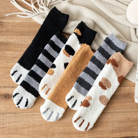 Kawaii Cat Claws Socks - Warm Thick Fleece