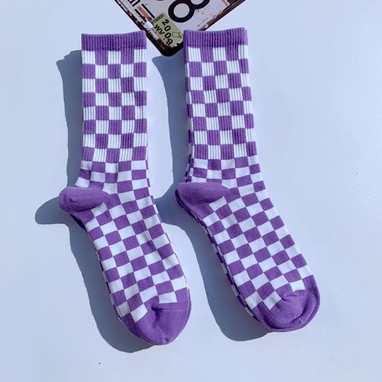 Korean-Inspired Harajuku Skateboard Long Socks with Fun Lightning Design - Unisex