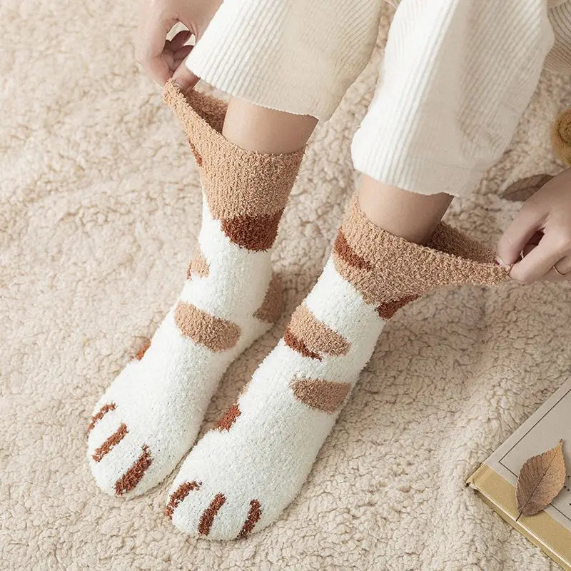 Kawaii Cat Claws Socks - Warm Thick Fleece