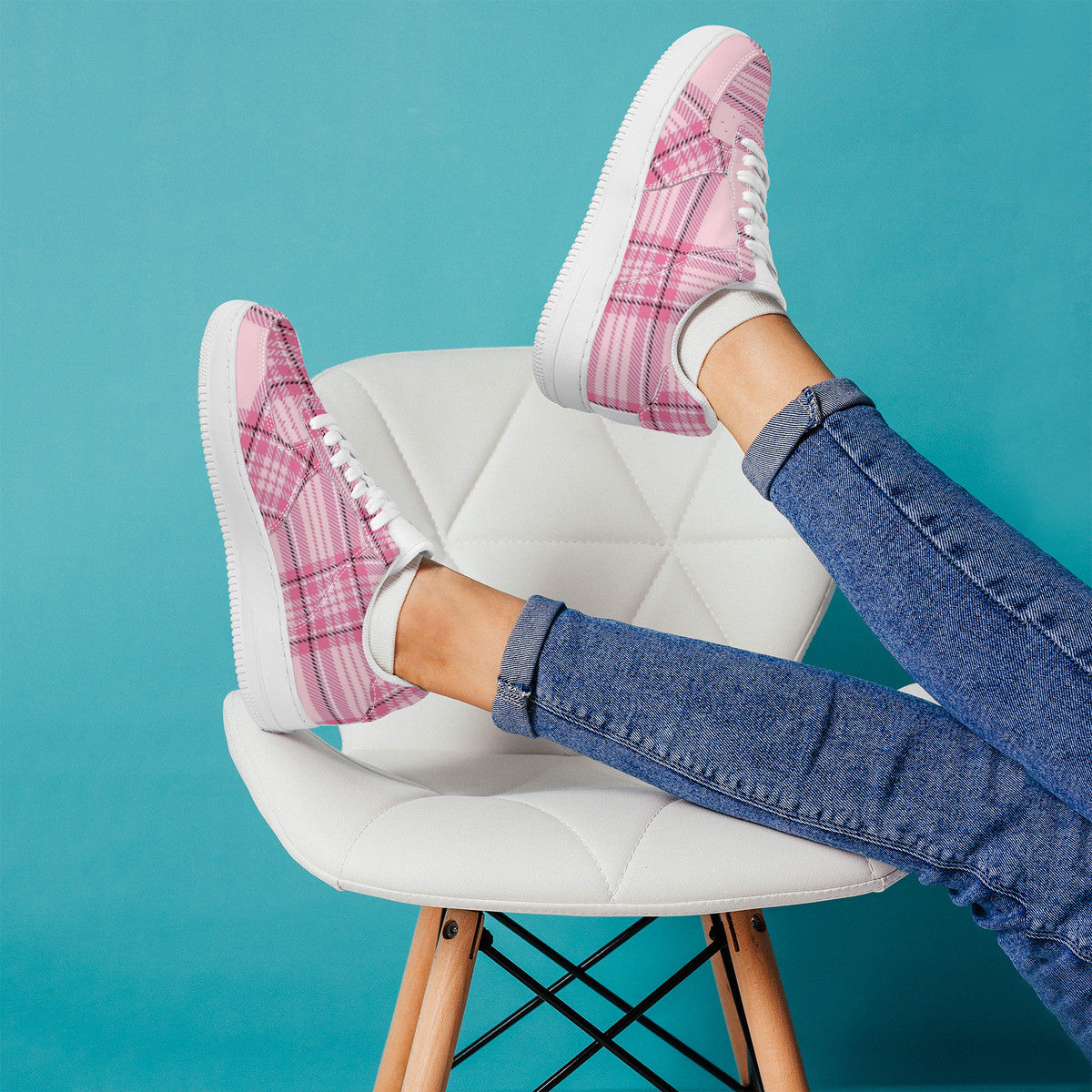 Pink Plaid Harajuku Low Top Unisex Sneaker