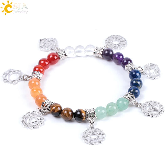 7 Chakra Healing Bracelet - Energy Balance Stone Beads