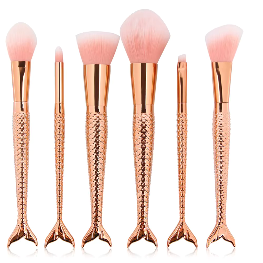 10PCS Big Mermaid Makeup Brushes Set - Harajuku Style