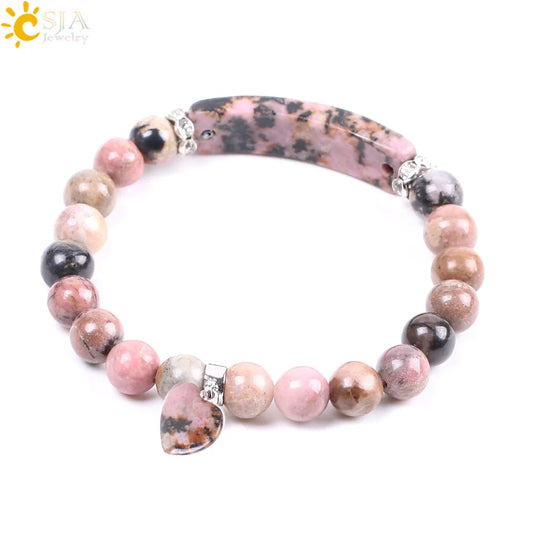 Rhodonite Love Heart Gemstone Bangles