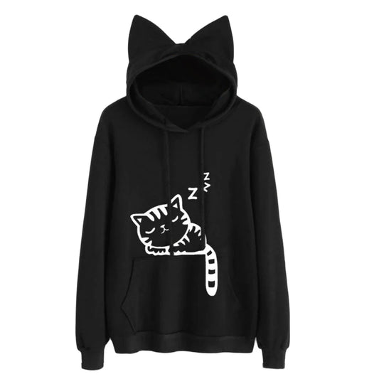 Kawaii Pink Cat Hoodie - Harajuku Style Sweatshirt