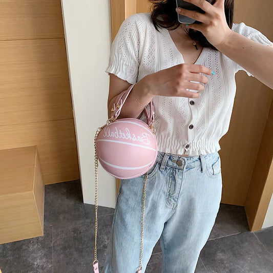 Harajuku Style Crossbody Purse - Soft Leather Basketball Fashion