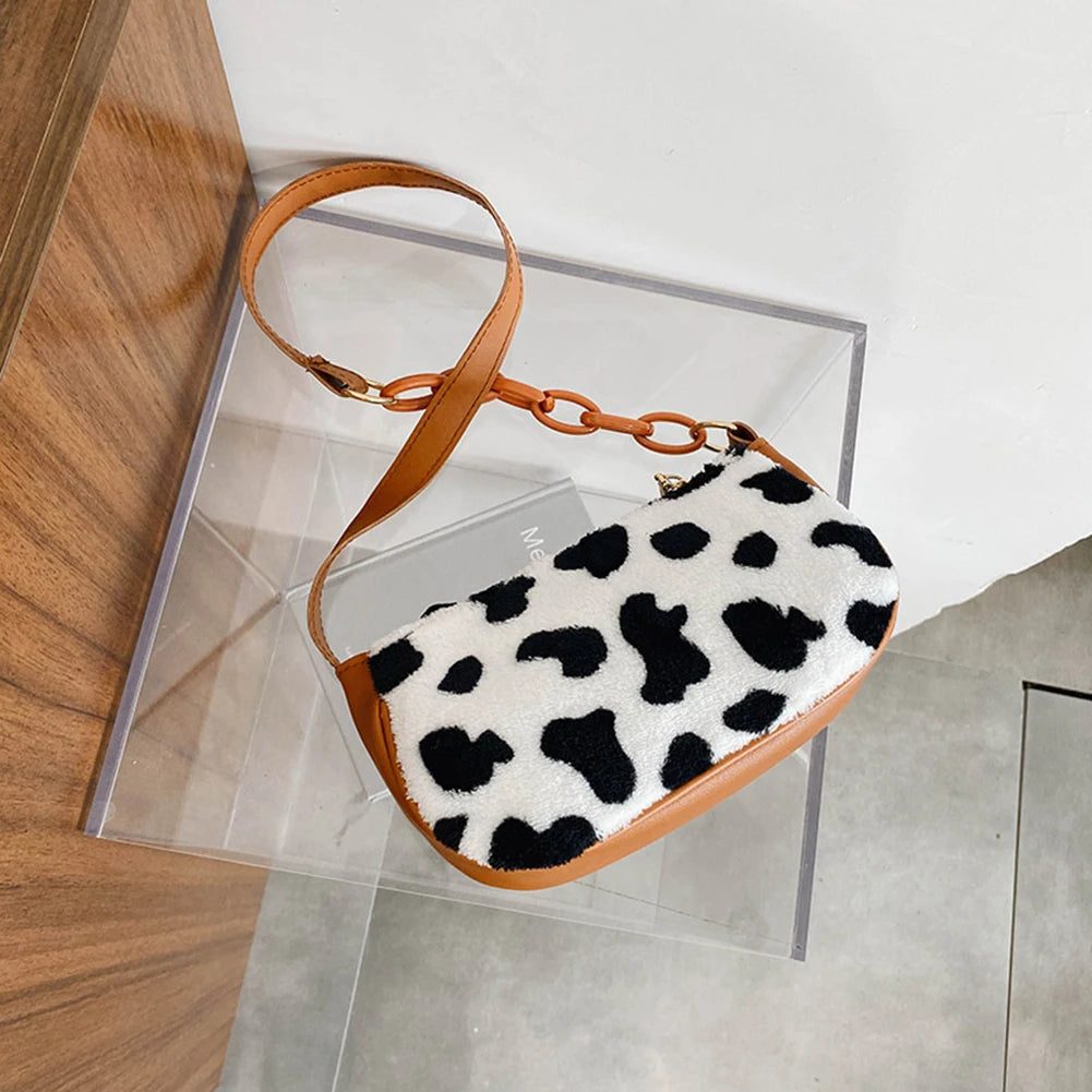 Playful Cow Milk Print Handbag Tote for Women