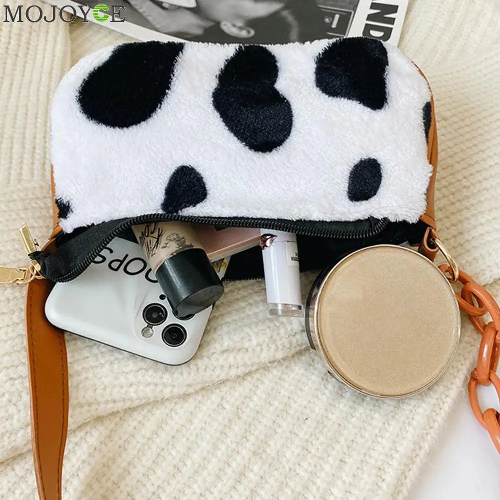 Playful Cow Milk Print Handbag Tote for Women