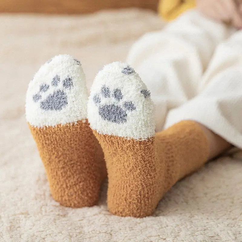 Kawaii Cat Claws Socks - Warm Thick Fleece