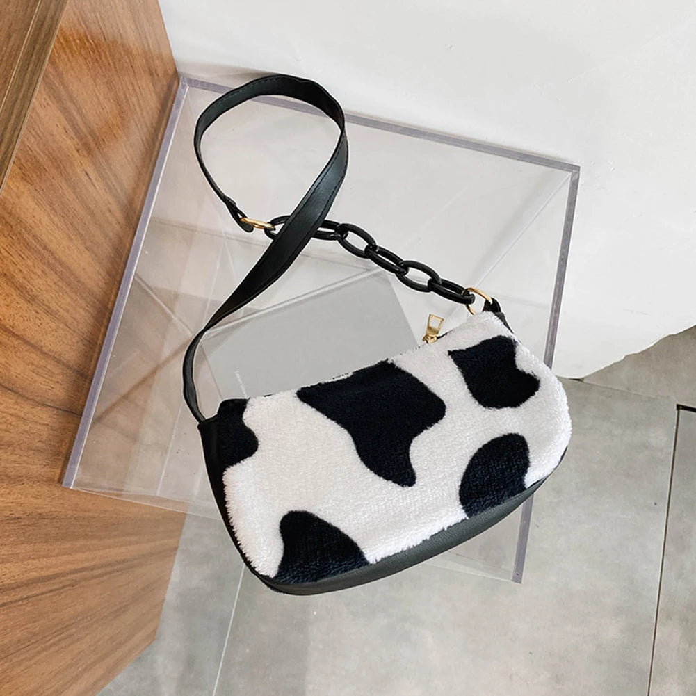 Playful Cow Milk Print Handbag Tote for Women
