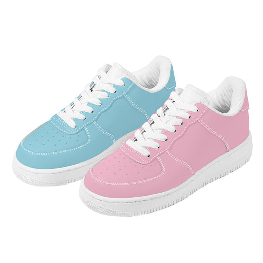 Two Tone Low Top Harajuku Sneaker - One Pink, One Blue