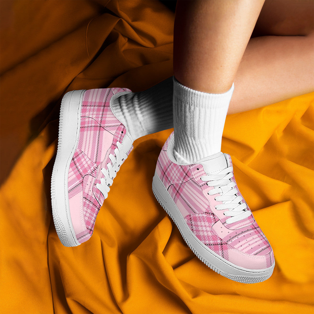 Pink Plaid Harajuku Low Top Unisex Sneaker