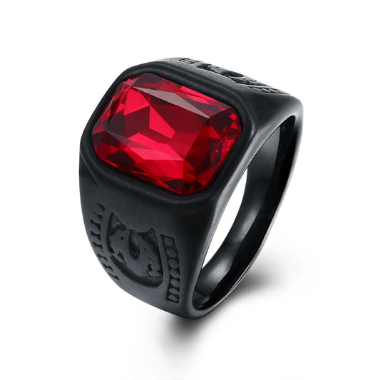Black Stainless Steel Geometry Finger Ring
