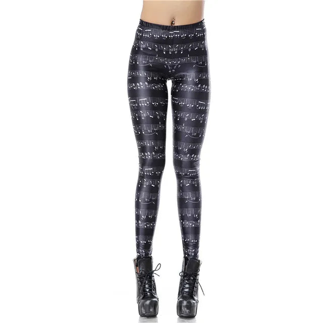 High Waist Sheet Music Leggings