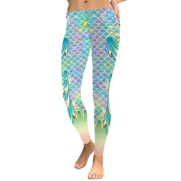 Mermaid Leggings - Gradient Fish Scales