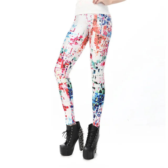 Colorful Comic Doodles Printed Leggings