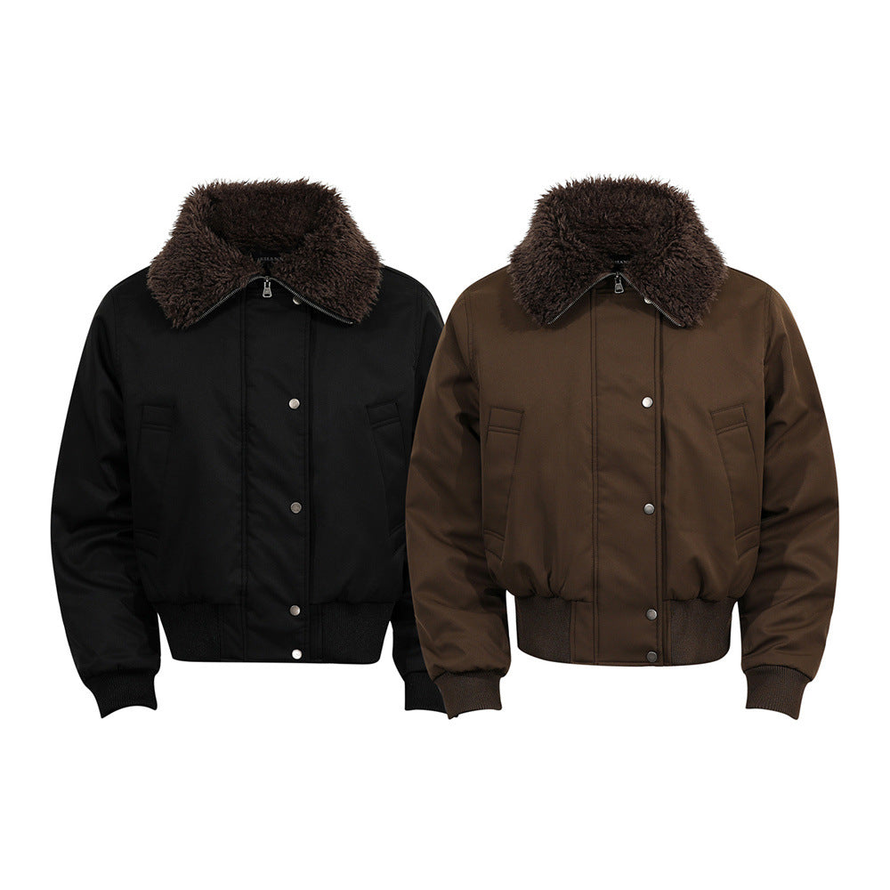 Retro Men's Cotton Coat with Large Pockets, Patchwork Design,  Brand, Loose Fit, Versatile Outerwear Top